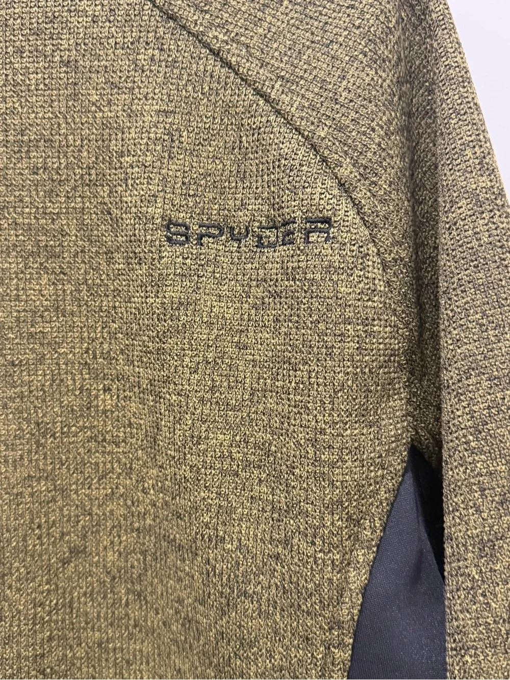 Spyder Stryke Men’s XL Half Zip Sweater Fleece Pullover Olive Green Black